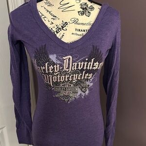 Harley-Davidson Women's Long Sleeve Purple Tee